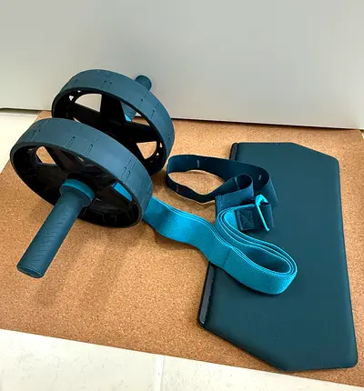 Weight Training Ab Wheel With Elastic Band Support