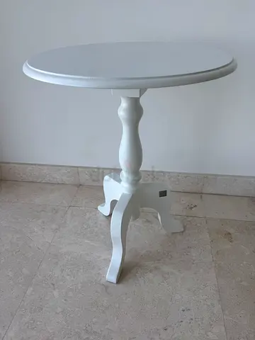 THE One White Round Pedestal Side Table