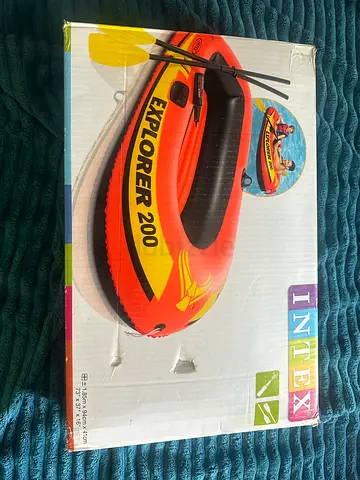 Selling my Intex Explorer 200 2-person inflatable boat — still in original box