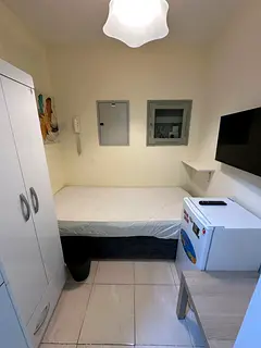 Available soundproof new single partition with smart tv and fridge in sports city