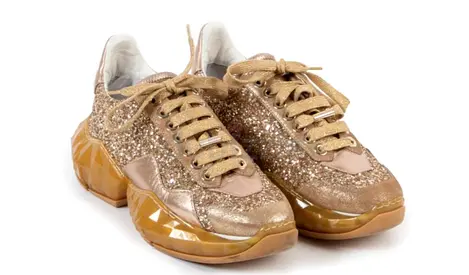 jimmy choo gloden glitter sneakers