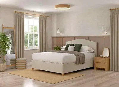 Modern Bedframe King size fully customisable bed in soft Valvet Fabric