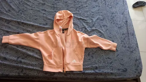 Adidas childrens zip-up hoodie - peach, good condition