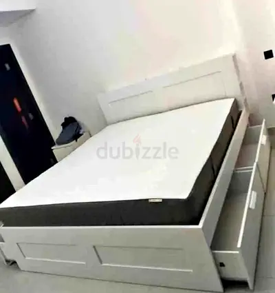 IKEA brimnes bed with mattress queen size