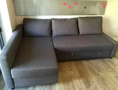 grey L-shaped corner sofa — good condition