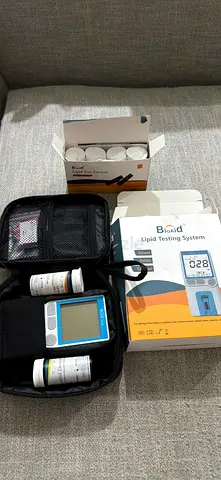 BioAid Lipid Testing System - Complete Kit with Strips and Case جهاز قياس كوليسترول