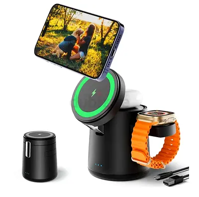 3 IN 1 Wireless Charger, 15W Qi Fast Wireless Charging Dock For iPhone 17/16/15/14/13/12 Series