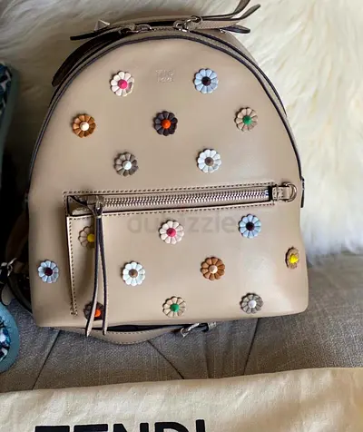 Original FENDI Mini Backpack Flowerland leather with silver-tone hardware (new and authentic)