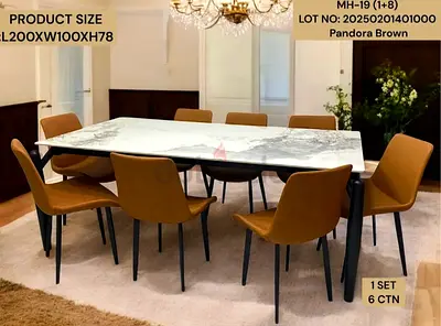 Luxury Design Marble Top 8 Seatr Dining Set New For Sale