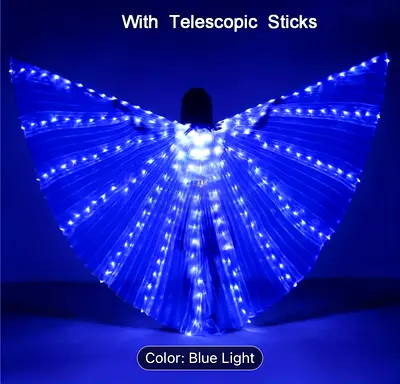 LED wings with telescopic sticks blue