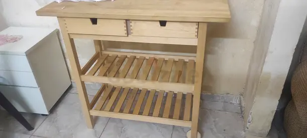 Wooden Kitchen Cart with Storage