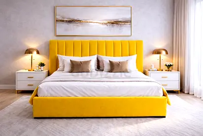 yellow Brand new Queen size bed including medical mattress Queen bed storage bed for sale