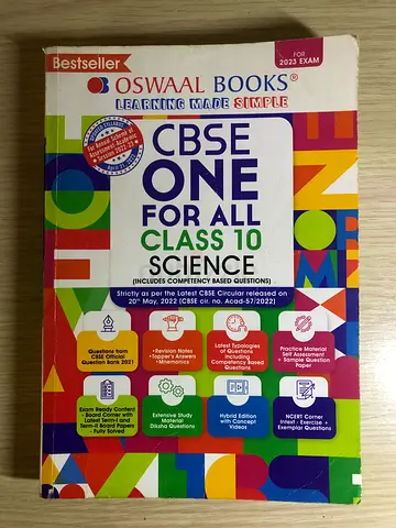 Oswaal CBSE One For All — Class 10 Science (Board Exam Guide)