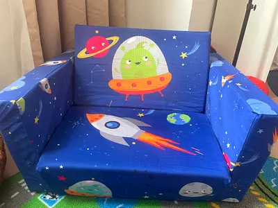 Kids Foldable Sofa Bed (Set of 2) – Space Theme, Like New