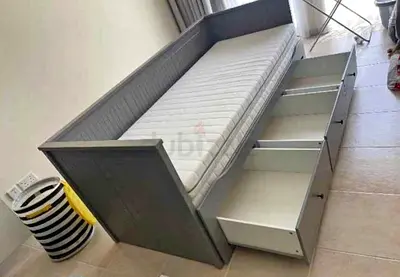 IKEA Hamnes Day bed with 3 storage drawers underneath and with 2 IKEA mattresses is available in exc