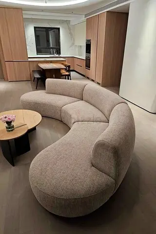 Curved Beige Modular Sofa