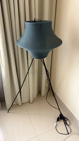 Blue Fabric Tripod Floor Lamp — Used, Working