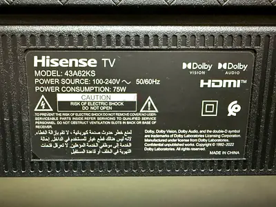 Hisense 43-inch LED TV (Model 43A62KS) - Working