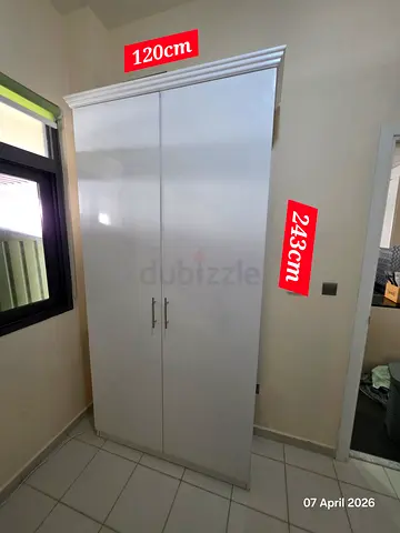 White tall multi-shelf cabinet / cupboard