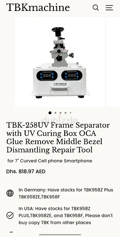 TBK-258UV Frame Separator with UV Curing Box OCA Glue Remove Middle Bezel Dismantling Repair Tool