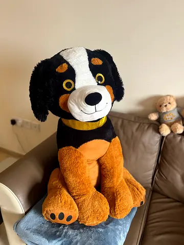 Large Brown  Black Plush Dog - Gently Used