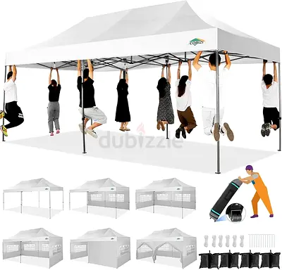 COBIZI 10x20 Heavy Duty Pop up Canopy Tent with 6 sidewalls Easy Up Commercial Outdoor Wedding Party