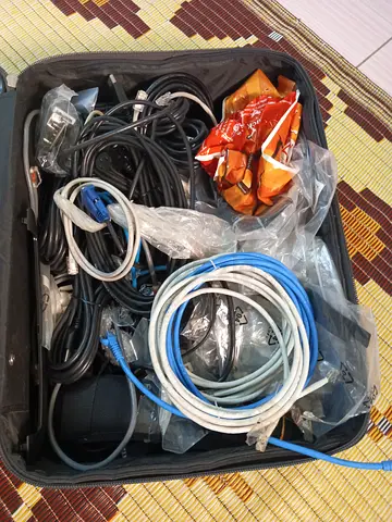 Assorted networking cables and adapters (used)