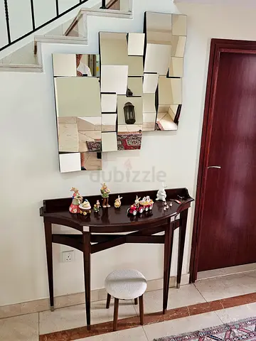 Stylish Console Table with Unique Mirror Design
