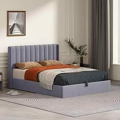 Vertical channel headboard queen hydraulic bed