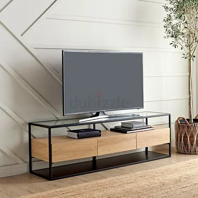 My industrial-style TV unit with oak drawers — lightly used