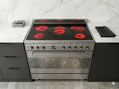 Smeg latest model full electric ceramic 5 hobs cooking range oven dual fan stove 90x60 by vbn