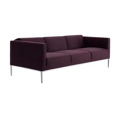 BB Italia Project Jean 3 seater sofa and x4 armchairs set burgundy leather L217 D92 H86 cm
