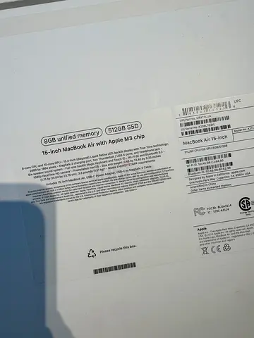 MacBook Air 15-inch (Apple M3, 8GB RAM, 512GB) - Boxed