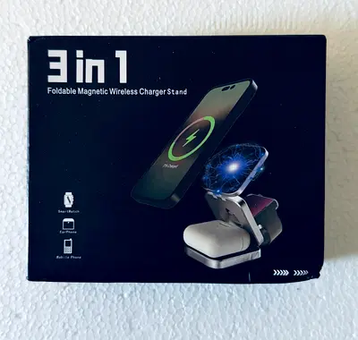 Foldable 3 in 1 Wireless Charging Station for Apple Compatible with Magsafe Charger Stand, Magnetic