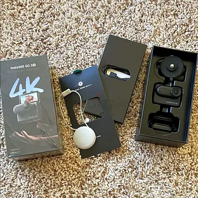 Insta360 GO 3s 4K action camera with mounts and case