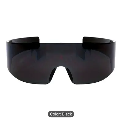 My black oversized shield sunglasses