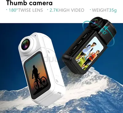 THUMB ACTION CAMERA

1. 2.7K VIDEO RECORDING
2. 1.47 HD DISPLAY
3. 180 ROTATION CAMERA
4. APP VIEWI
