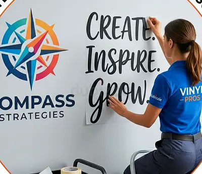Custom Vinyl Wall Quotes and Business Logo Installation