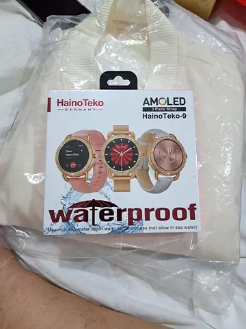 HainoTeko-9 AMOLED Smartwatch (Waterproof) - Includes 3 Straps
