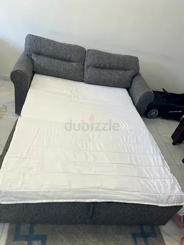 Grey Fabric Convertible Sofa Bed