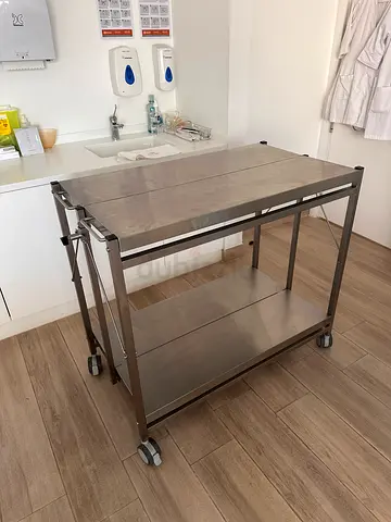 Foldable stainless steel metal table surgical grade