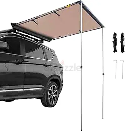 VEVOR Car Side Awning, 5x6.5, Pull-Out Retractable Vehicle Awning Waterproof UV50+, Telescoping Po