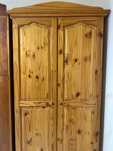 Solid pine 2-door wardrobe (armoire) - good condition