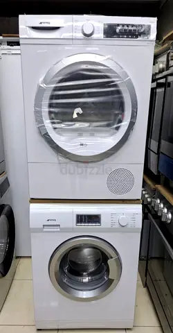 SMEG 8KG Washer 8KG 💯 Dryer Clothes Separate Set Latest Model With Digital Clock 60x60 cm