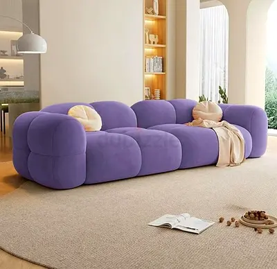 Purple Plush Modular Cloud Sofa (3-Seater)