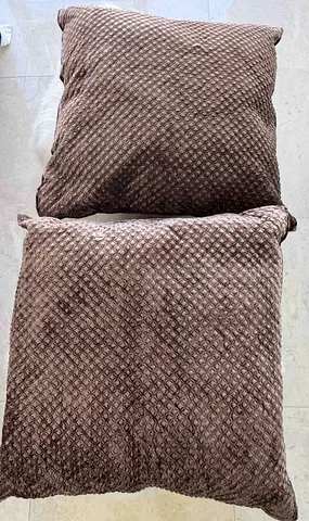 THE One Large Brown Velvet Cushions (68x68) – Set of 2 with Inserts