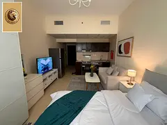 Furnished studio, first occupant, for rent in Al Yasmin Towers – opposite Ajman City Centre, inclu