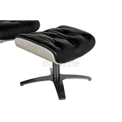 MARINA HOME Shayan foot rest ottoman in black leather