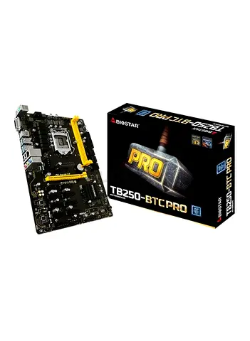 Biostar TB250-BTC Pro motherboard — boxed, working