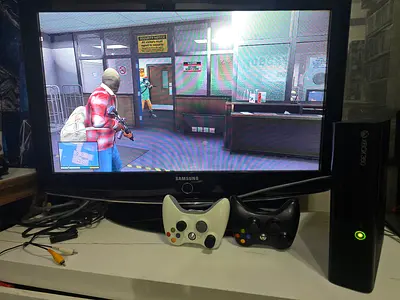 Xbox 360 Console with Controllers and 98 games